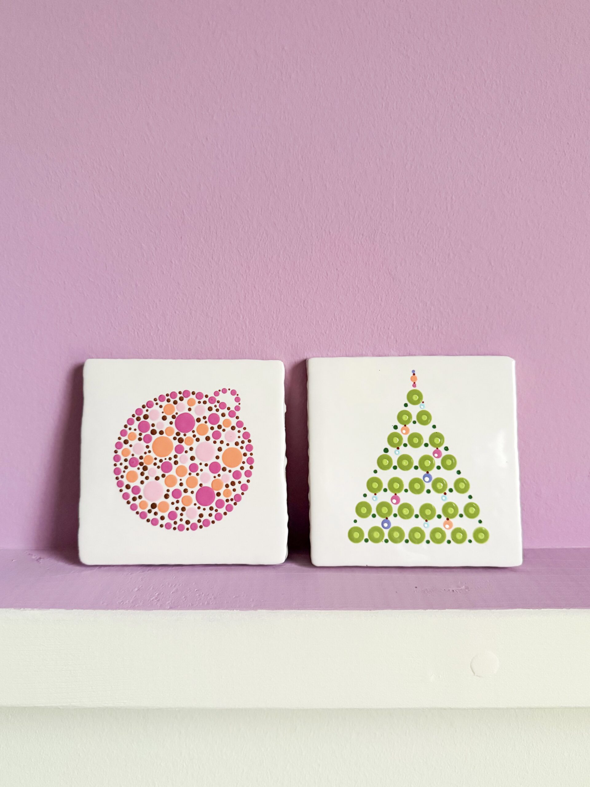 Tegeltjes stippen Kersttegeltjes stippen
